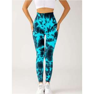 Pantalones de yoga de cintura media con costuras, efecto levantacola, con cordón, ajuste holgado, de secado rápido, para mujer, al por mayor - Product Image 4