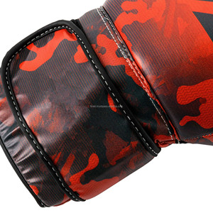 Red Silk Non-Slip Boxing <b>Gloves</b> with <b>Silver</b> Accents Hook & Loop Wrist Closure Customizable for Adults - Product Image 6