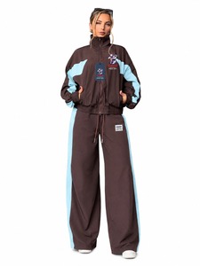 Conjunto Deportivo para Mujer, Chaqueta Cortavientos con Cierre Completo y Pantalones Deportivos, para Fitness, Running y Entrenamiento - Product Image 1