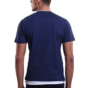 Nouveaux t-shirts pour hommes de style tendance, couleur bleu marine, manches courtes, service OEM ODM, col rond, en coton, en vente - Product Image 5
