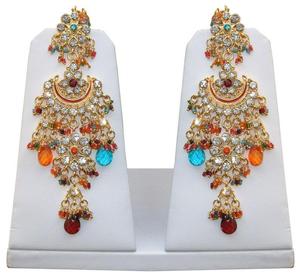 Indian Trendy Classic Choker Engagement Anniversary Wedding Party Gift <b>Set</b> Traditional <b>Crystal</b> Kundan Faux Pearl Alloy Gold - Product Image 4