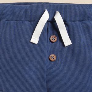 Premium Quality Organic Bamboo Elastane Drawstring Pocket Leggings - Navy - Product Image 3