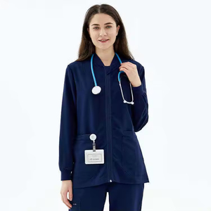 Blouse d'hôpital unisexe confortable à fermeture éclair, uniforme d'infirmière, tenue d'hôpital d'été pour femmes - Product Image 1