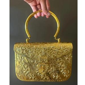 Pochette de Soirée de Luxe en Métal pour Femme, Sac à Main Rigide de Créateur pour Mariage, Doré et Argenté, Tendance - Product Image 1