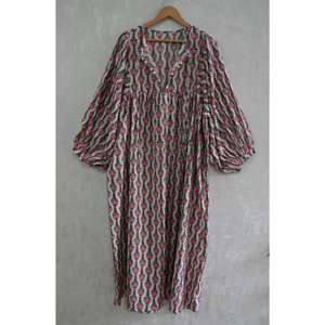 Vestido de Algodón con Estampado de Bloques para Mujer |   Vestido de Verano Boho Hecho a Mano, Algodón Suave y Transpirable - Product Image 3