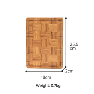 Bamboo Rectangle Chopping Block Anti-Slip Natural Wood Cutting <b>Board</b> Kitchen Use - Product Image 2