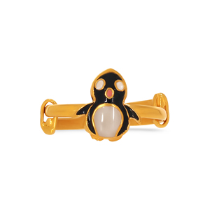 Playful Penguin Kid's Gold <b>Ring</b> Luxury Gold Finish Sea <b>Turtle</b> Adjustable Open <b>Ring</b> for Kid's Enamel Designer Statement Jewelry - Product Image 3