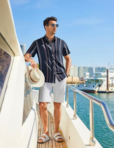 Camisa de playa tropical para hombre, manga corta, estampado hawaiano, informal, con botones, colorida, floral, para vacaciones, camisa de verano - Product Image 4