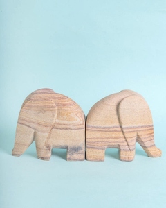 Unique Design wooden Elephant Bookend Set Natural Stone finished Animal <b>Book</b> Holder <b>Decorative</b> Shelf Support customization - Product Image 3