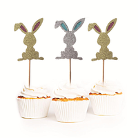 Lot de 12 décorations écologiques faites à la main pour gâteaux d'anniversaire, Halloween, Noël, sur le thème des animaux de dessin animé