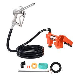 Pompe de transfert de carburant diesel 12V DC 20 GPM 1/4 HP avec buse manuelle et tuyau de décharge - Product Image 1