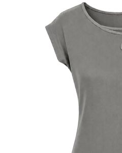 Manufacturer Gray Women Casual Summer Blouse Elegant Flower Neck Short Sleeve Fashion Loose Fit Daily Wear Stylish <b>Top</b> Shirt - Product Image 3