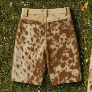 Pantalones Cortos de Cuero de Vaca con Pelo para Hombre, Estilo Vaquero Occidental, Moda Premium, Streetwear, los Más Vendidos - Product Image 2