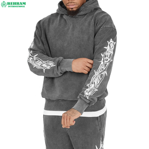Sudadera con capucha de alta calidad, gruesa, con estampado lavado a la piedra, personalizada para hombre, transpirable, para otoño. - Product Image 3