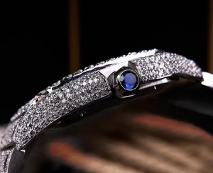 Reloj de Cuarzo con Diamantes Moissanite VVS, Reloj de Pulsera Automático de Acero Inoxidable con Caja Cuadrada y Cristales - Product Image 3