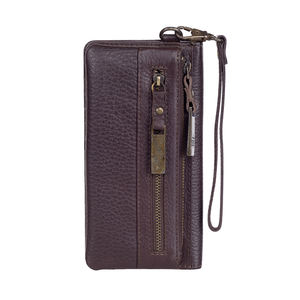 Portefeuilles Pochette Longs en Cuir de Vachette pour Femmes avec Dragonne et Pompon, Protection RFID, Logo Personnalisé, Emballage, Fermeture Éclair Métallique, Prix Abordable, Vente en Gros - Product Image 4