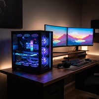Micro ATX Gaming PC Case with Side Window Support 340mm GPU Mid Tower Computer Chassis for Office Desktop Business PC OEM