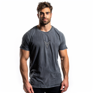 เสื้อยืดวินเทจแขนสั้นผ้าฝ้ายย้อมสี 100% สำหรับผู้ชาย - Product Image 3