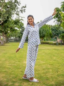 Adorable collection de vêtements de nuit en tissu de coton doux 100% mignon petit éléphant imprimé robes de longueur au sol vêtements de nuit lavables - Product Image 4