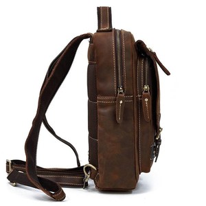Masterpiece Vintage Leather <b>Backpack</b> <b>Waterproof</b> Anti-Theft Laptop Rucksack Genuine Leather Unit LBP-0345 - Product Image 4