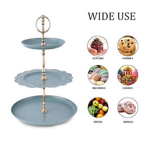 <b>3</b> <b>Tier</b> Cupcake <b>Stand</b> for Birthday, Wedding Party Metal Round Shape <b>Cake</b> <b>Stand</b> - Product Image 6