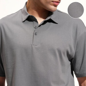 Camiseta Polo Oxford Gris de Manga Corta, Color Sólido, Corte Regular, Tejido de Tela, Diseño con Botones, Talla Grande, para Venta en Línea - Product Image 6