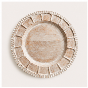 Handcrafted Whitewashed Wood Charger Plate for Wedding Decoration Round Wooden Dinnerware Wholesale for <b>Party</b> <b>Table</b> Settings - Product Image 1