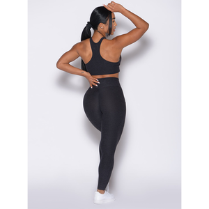 Latest Custom Black OEM Women's Contour <b>Leggings</b> & Bra Set <b>With</b> <b>Pockets</b> 2 Piece Women Fitness Set New High Waist Yoga <b>Leggings</b> - Product Image 5