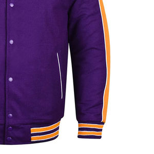 Chaqueta de Béisbol de Cuero Negra Bordada de Alta Calidad con Diseño Personalizado OEM, Chaqueta Bomber Letterman para Hombre, Chaqueta Varsity - Product Image 6