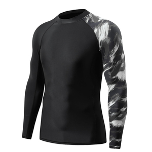Nouveauté : Chemises de sport pour hommes, coupe ajustée, tricotées, coupe-vent, pour l'automne, impression de logo personnalisée, vêtements de fitness, services OEM - Product Image 1