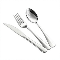 ST Vente en Gros Promotionnelle SHUNTOP – Sets de Couverts Modernes Écologiques en Acier Inoxydable Poli Miroir (Fourchette, Couteau, Cuillère) pour Dîner