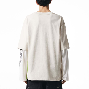 High Quality <b>Y2K</b> Streetwear Tee Heavyweight 300 GSM Cotton Oversized Double Layer Long Sleeve Custom - Product Image 4