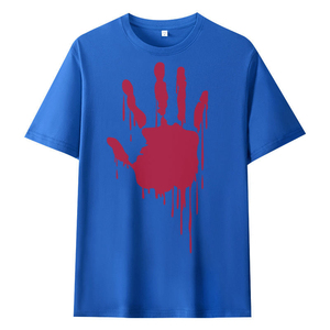 T-shirt graphique personnalisé avec empreinte de main en or, streetwear, t-shirt en coton surdimensionné de qualité supérieure, t-shirt pour homme 220GSM - Product Image 3