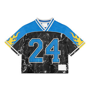 Maillots de football pour hommes personnalisés en maille à manches courtes en polyester respirant à impression numérique coupe ample et surdimensionnée - Product Image 6