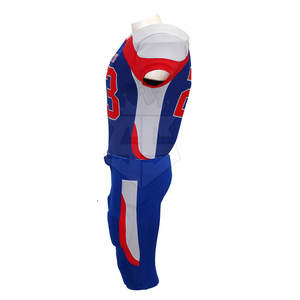 Ensemble de maillot et pantalon de football américain personnalisé, 100% polyester respirant et à séchage rapide, manches courtes, uniforme de football sublimé - Product Image 4