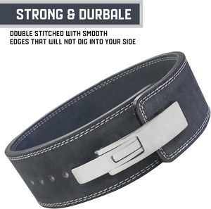 Premium Leather Lever Belt 10mm Wide Weightlifting & Powerlifting Gym Belt with Lower <b>Back</b> <b>Support</b> for Men & Women - Product Image 5
