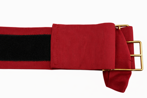 Ceremonial Waist Sash Belt Maroon <b>Red</b> Formal Dress Accessory with Matching <b>Red</b> Tassels Decorative Costume Parade Style Sash - Product Image 4