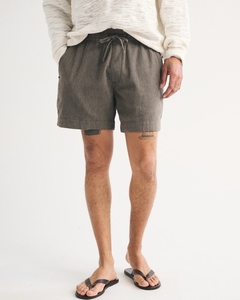 Pantalones Cortos de Lino Premium Personalizados para Hombre, con Bolsillo con Cremallera, Cintura Elástica con Cordón, Estilo Casual de Verano, Proveedor OEM ODM - Product Image 2