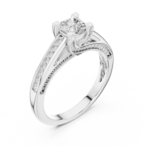 Anillo de Oro Blanco de 14K con Diamantes Cultivados en Laboratorio de Corte Múltiple para Mujer, Certificado GRA, Anillo de Alta Calidad a un Precio Razonable - Product Image 4