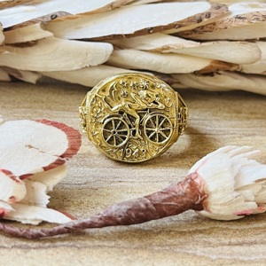 Fashionable Ethnic Signet <b>Ring</b> Vintage Brass <b>Rings</b> For Men 18k Gold Plated Chariot <b>Statement</b> Jewelry Wholesale/OEM/ODM - Product Image 3