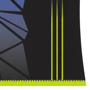 Maillot de compression athlétique à manches courtes noir, bleu roi, vert citron, col ras du cou, motif géométrique, pour entraînement de performance - Product Image 6
