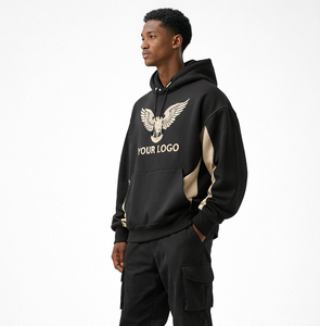 Conjunto de Sudadera con Capucha Oversize y Pantalones Cargo Jogger para Hombre, de Algodón Grueso y Felpa, Estilo Urbano, 2026 - Product Image 3