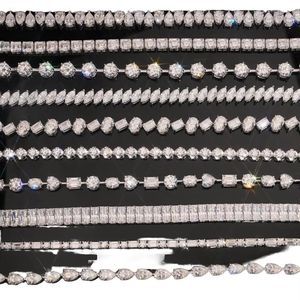 Moissanite Mix Diamond Wedding Gift Tennis <b>Bracelets</b> 925 Sterling <b>Silver</b> Custom Diamond Jewelry for Her - Product Image 2