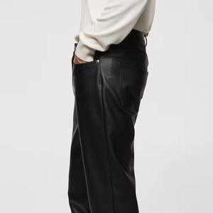 New Design Mens Pants Wholesale Price Leather Pants <b>Winter</b> Custom Logo Leather Pants For Online Sale - Product Image 4