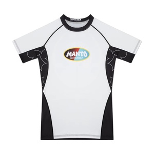 เสื้อรัดกล้ามเนื้อ MMA ผ้าโพลีเอสเตอร์/ไนลอน พิมพ์ลายแบบ Heat-Transfer  สี/โลโก้สั่งทำได้  ด้านหน้า 280 กรัม ราคาถูก ขายส่ง สำหรับศิลปะการต่อสู้ - Product Image 1