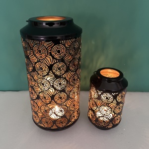 Artisan Design Decorative Moroccan Iron <b>Lantern</b> Votive <b>Set</b> of 3 with Black Finish for Home Decoration - Product Image 6