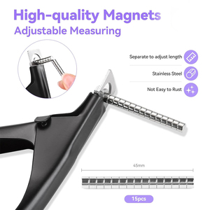 Coupe-ongles à prix d'usine, couleur noire, en acier inoxydable, 10* aimants de petite taille, coupe-ongles pour faux ongles en acrylique - Product Image 4