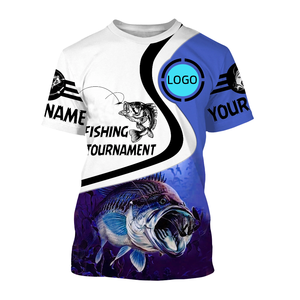 T-shirt de pêche personnalisé respirant anti-UV à manches courtes pour l'été, motif camouflage cerf, en laine, coupe ajustée - Product Image 1