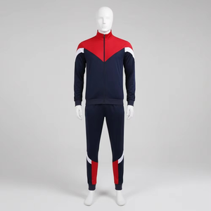 Conjuntos de chándal de poliéster para hombre al por mayor, ajustados, con cuello alto y cremallera, para correr, gimnasio y entrenamiento - Product Image 2