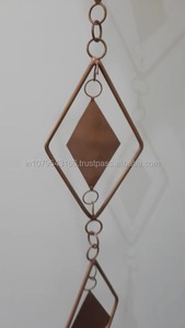 Modern <b>Copper</b> Diamond Rain Chain Outdoor <b>Garden</b> Decoration - Product Image 2
